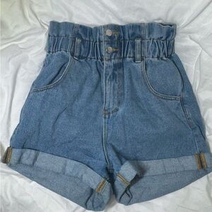 Denim Paperbag Shorts